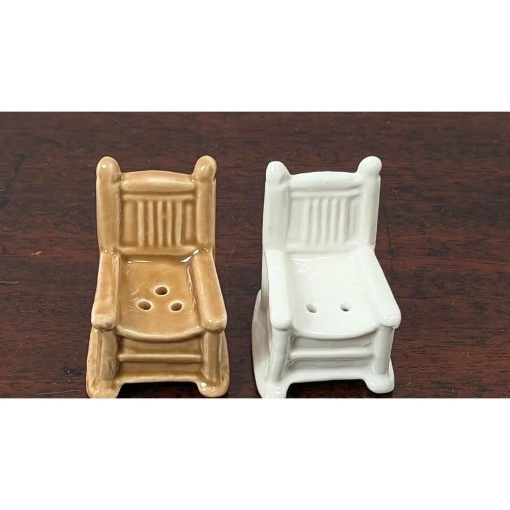 Cracker Barrel Porch Rocking Chair Salt & Pepper Shaker Set Ceramic Novelty